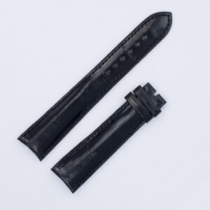 Choppard shiny black alligator strap 19mm x 16mm. 3" lug end & 4.5" buckle end.