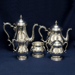 International Prelude 5 piece Sterling Silver Tea Set  (total 77.4 troy oz).