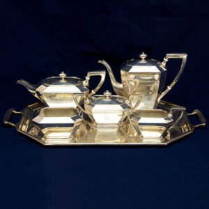 Gorgeous Gorham Sterling Silver Fairfax Tea Set 5 piece plus tray (total weight over 121 oz troy)