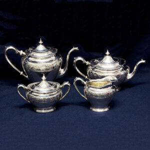 One of a kind Victorian 4 pces Tea/Coffee sterling silver set, by the Lebkuecher Sterling Company from Newyark (New  Jersey)