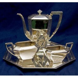 Beautiful Antique 4 piece Sterling Silver Tea Set w/ Matching Tray over 45.59 oz troy