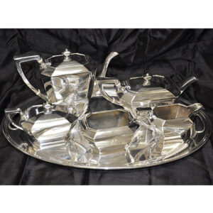 Gorgeous Gorham Fairfax Sterling Silver 5 piece Tea Set with Silver Tray(6 pcs tot) over 112 oz troy