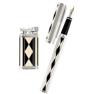 Alfred Dunhill Limited Edition Sterling lighter, and pen "Art Deco inspired"