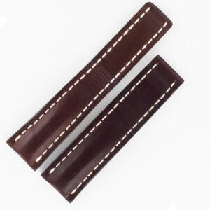 Breitling brown calf skin strap with white stiching (22x20)