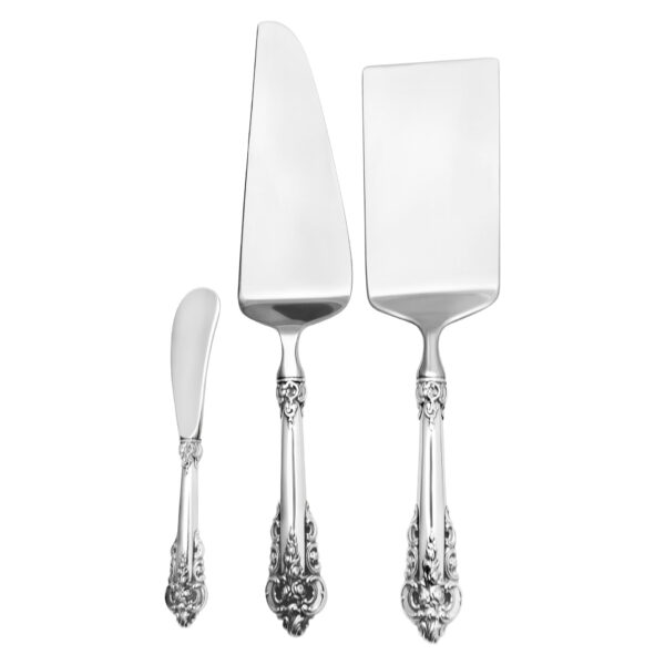 "GRANDE BAROQUE" Sterling Silver Flatware- Patented in 1941 by Wallace. 6 place setting for 10 with 10 serving pieces- Over 3000 grams of sterling silver.