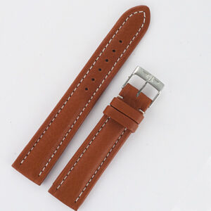 Breitling camel color calf skin strap with two piece stainless steel buckle (18x16)