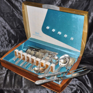 Fine Arts "Crown Princess" Sterling Silver Flatware Set. 6 pc service for 12 - 81 total pcs