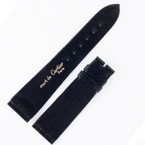 Cartier shiny black lizard strap (21x18)