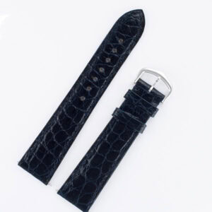 Cartier shiny midnight blue crocodile strap with tang buckle 19x16