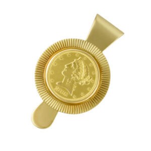 Tiffany & Co $5 Coin Sunburst Money clip in 14k