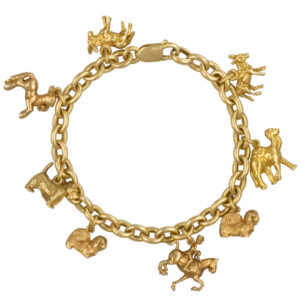 Assorted animal charm bracelet in 18k with 14k charms - perfect gift for your loved one!