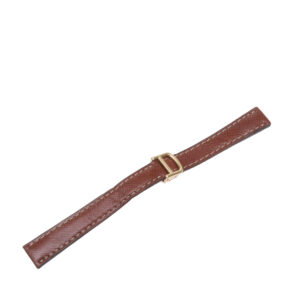 Cartier textured brown leather strap (14x12) with 18k deployant buckle (12mm)