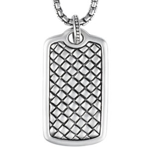 Scott Kay sterling silver dog tag pendant on a chain