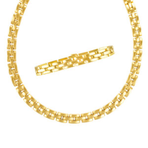 Cartier Maillon Panthere Necklace & Bracelet Set  In 18k Yellow Gold