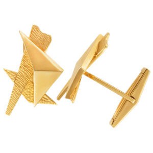 Beautiful 14k gold cufflinks in a modern geometric design