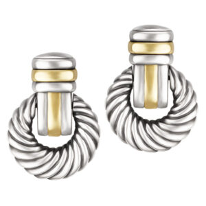 David Yurman Thoroughbred earrings in 14k & sterling silver