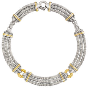 David Yurman Thoroughbred choker in 14k & sterling silver