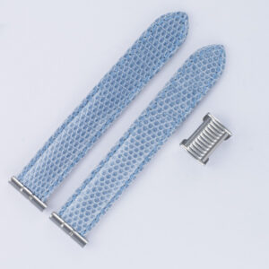 Boucheron reflet s light blue lizard strap 17mm both 3.5" length both