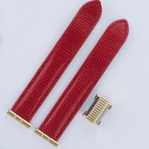 Boucheron Solis red lizard strap 17mm by lug end 3.5" length