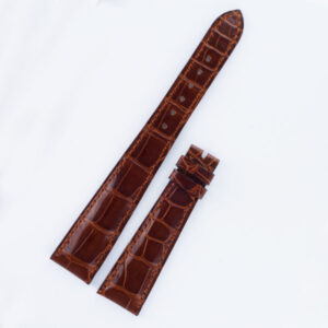 Patek Philippe brown alligator padded strap long 20mm x 14mm for tang buckle, long 5.25" & short 3"