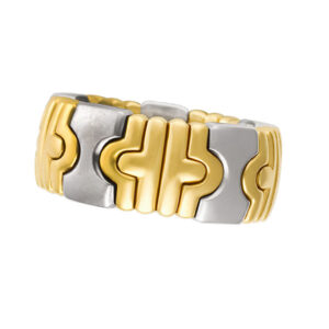 Bvlgari Parentesi ring in 18k & stainless steel