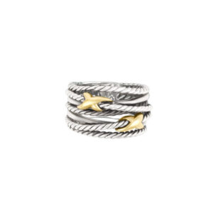 David Yurman ring in sterling silver & 18k