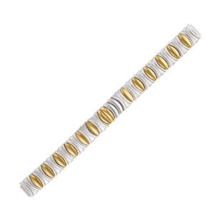 Cartier Baignoire stainless steel and gold capped bracelet 6 1/4"long