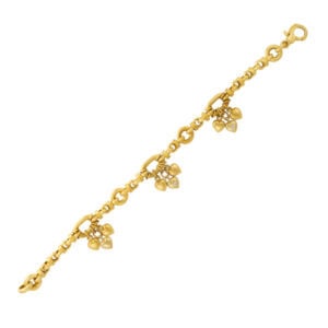 heart charms bracelet in 18k