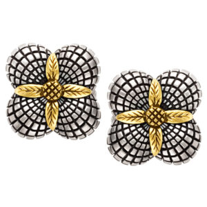 Stephen Dwerk sterling & 18k clip earrings