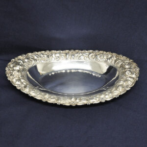 Kirk Stieff Repoussee Full Chased/Floral Hand Chased Bread Tray 13 1/4"