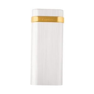 Cartier lighter in stainless steel with gold plated band