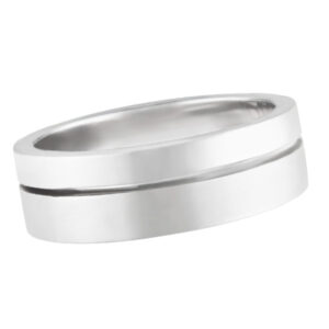 Wedding band in 18k w/g