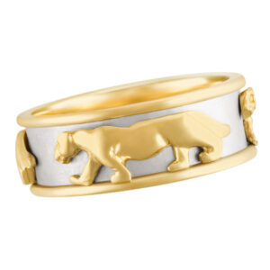 Panther ring in 14k white & yellow gold. Size 6.5