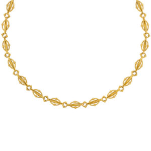 Flattering necklace with "mechanic" links In 18k yellow gold.