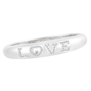 "Love" bangle in 18k white gold. 1.00 carats in diamonds