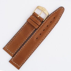 Tag Heuer brown leather strap with white stitching (19x18)