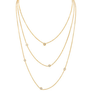 Set of 3 necklaces in 14k