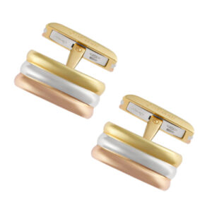 Cartier Tri-Color Cufflinks In 18k Yellow Pink And White