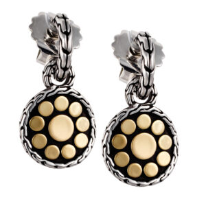 John Hardy dot earings 18k and sterling silver