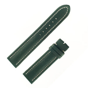 Breitling green leather strap with white stitching (20 x18)