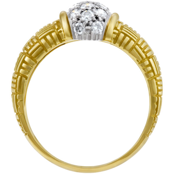 Pave diamond ring in 18k yellow gold. 0.60 carats in diamonds. Size 7