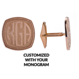 Pair of 18k pink gold monogrammed cufflinks