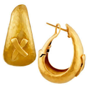 Paloma Picasso "X" Hoop 18k Gold Collectable Earrings