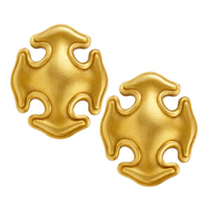 Ornamental 18k yellow gold earrings