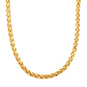 Wheat link chain in 18k yellow gold