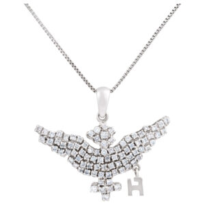 Diamond Eagle Pendant In 18k White Gold