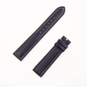 Breitling black buffalo leather strap with white stitching (18x16)