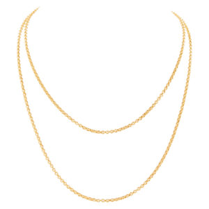 Elongated link chain in 18k yellow gold