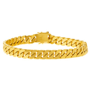 22k yellow gold cuban link bracelet