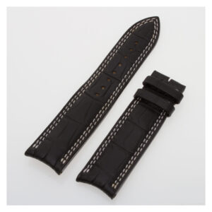 Jaeger-LeCoultre black matte alligator strap with white wtitch (22x20)